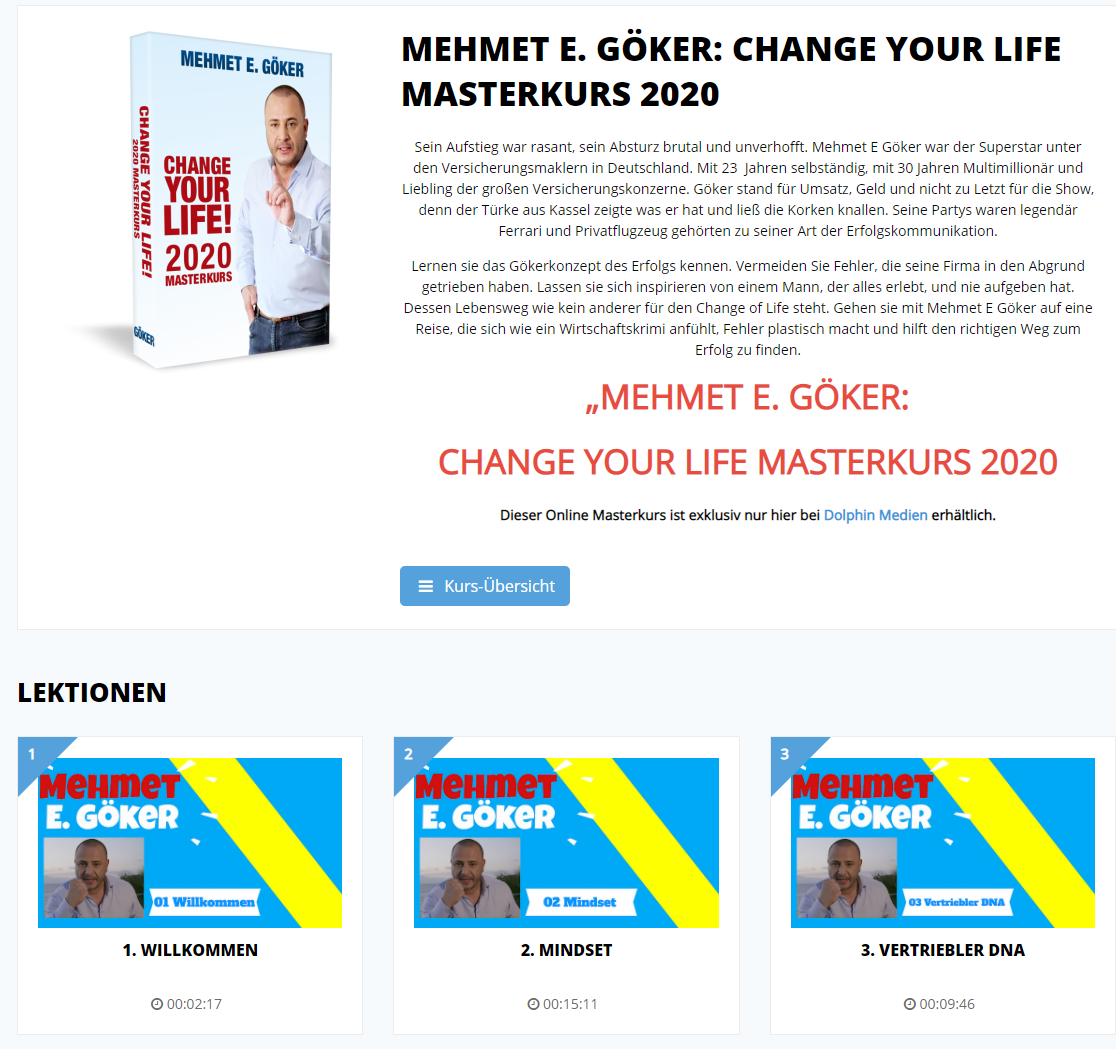 Change Your Life Masterkurs von Mehmet Göker