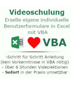 Benutzerformulare mit Excel in VBA kaufen